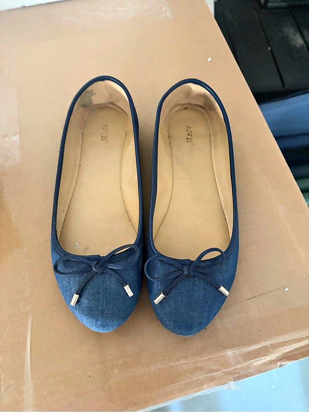 Apt. 9 Delight Denim Ballet Flats Blue Bow Flats